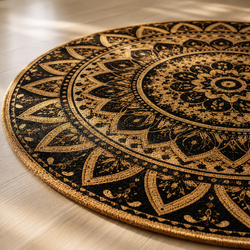 Dywan okrągły Mandala do salonu 100x100 orientalny NOVO antypoślizgowy
