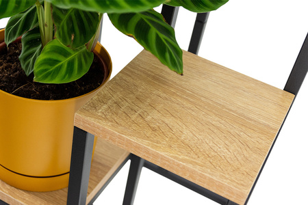 Kwietnik 70 cm stojący metalowy stojak na kwiaty 4 poziomy półki loft Plaza