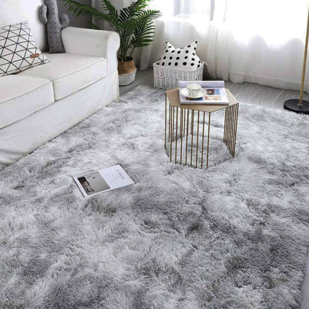 Miękki dywan Ombre Shaggy Strado 100x150 cm jasnoszary do salonu i sypialni