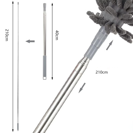 Miotełka teleskopowa do kurzu 3w1 250cm szczotka zmiotka zestaw XXL, szara