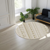Dywan okrągły NOVO Strado nowoczesny beżowy orientalny wzór do salonu Sahara 100x100 cm