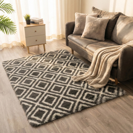 Dywan do salonu shaggy DECOR antypoślizgowy miękki puszysty modny 200x250, czarny