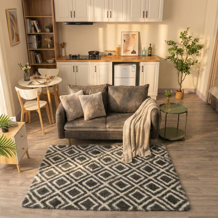 Dywan do salonu shaggy DECOR antypoślizgowy miękki puszysty modny 100x150, czarny