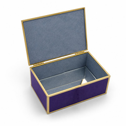 Szkatułka na biżuterię 18x13x7 cm organizer pudełko dekoracyjna pojemna welurowa fioletowa
