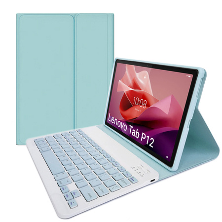 Etui z klawiaturą Bluetooth do Lenovo Tab P12 TB-370 (Niebieskie)