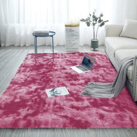 Dywan Shaggy Ombre antypoślizgowy nowoczesny salon miękki 60x120, czerwony
