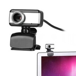 Kamera internetowa WebCam 8808 czarna z mikrofonem i uniwersalnym klipsem montażowym