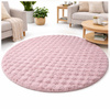 Dywan okrągły Rabbit Bubble 120 cm - miękki puszysty dywan do salonu i sypialni - różowy