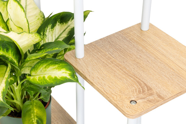 Kwietnik metalowy na kwiaty stojący wysoki 5 poziomów duży 106cm XL Palace, biały