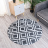 Dywan okrągły do salonu shaggy DECOR antypoślizgowy miękki puszysty 140x140 Black Cube