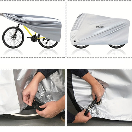 Duży Pokrowiec Na Rower Wodoodporny Motor Skuter 110x200x70cm XXL Ściągacz, biały