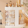 Organizer Maya clear casket for cosmetics and jewelry 4 drawers rotating lid elegant design