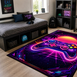 Dywan gamingowy 100x150 dla gracza mata pod fotel antypoślizgowy Retro Pad