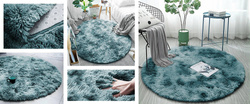 Shaggy Ombre Strado Round Carpet 120x120 OmbreNavy (Dark Blue)