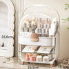ZESTAW 3x Organizer szkatułka pojemnik na kosmetyki pędzle biżuterię ARIA, beżowy-przezroczysty