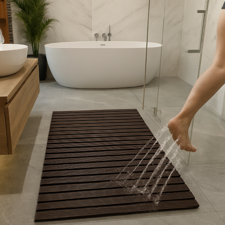Mata łazienkowa antypoślizgowa do łazienki do wanny pod prysznic 43x61cm (Brązowa)