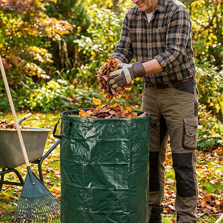 Worek kosz ogrodowy z uchwytami mocny na odpady liście trawę gałęzie 235L