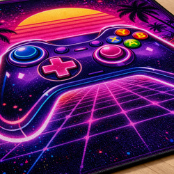 Dywan gamingowy 120x170 dla gracza mata pod fotel antypoślizgowy Retro Pad