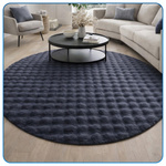 Dywan okrągły Rabbit Bubble 120 cm - miękki puszysty dywan do salonu i sypialni - szary