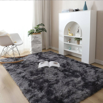 Dywan Ombre Shaggy 100x150 cm, ciemnoszary - miękki do salonu i sypialni