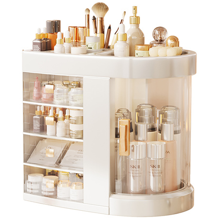 Szkatułka organizer kuferek z drzwiczkami na kosmetyki biżuterię XXL MAYA, przezroczysta