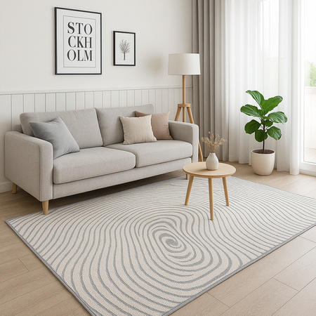 Dywan 120x170 do salonu pętelkowy duży japandi nowoczesny ciężki gruby POLO, szary