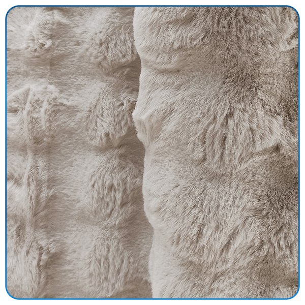 Dywan okrągły Rabbit Bubble 120 cm, beżowy - pluszowy, miękki do salonu i sypialni