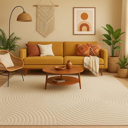 Dywan 120x170 do salonu pętelkowy duży japandi nowoczesny ciężki gruby POLO - Raining Grey (Szary)