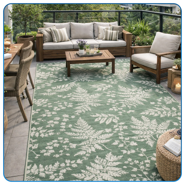 Dywan zewnętrzny Flora 140x200 cm - wodoodporny na taras, balkon i do ogrodu