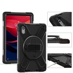 Etui Armor Strap z paskiem do Lenovo Tab M11 10.95, czarne - ochronne z podstawką, dostęp do portów i przycisków