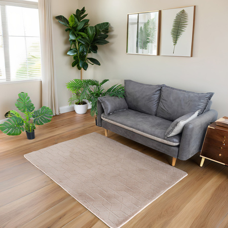 Dywan STRADO Rabbit 3D pluszowy miękki jak królik 80x150 Beige