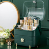 Casket organizer trunk for cosmetics jewelry (Bottle Green)