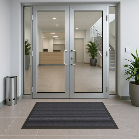 Wycieraczka pod drzwi do butów wejściowa mata gumowa 60x90 gruba XL, ciemnoszara