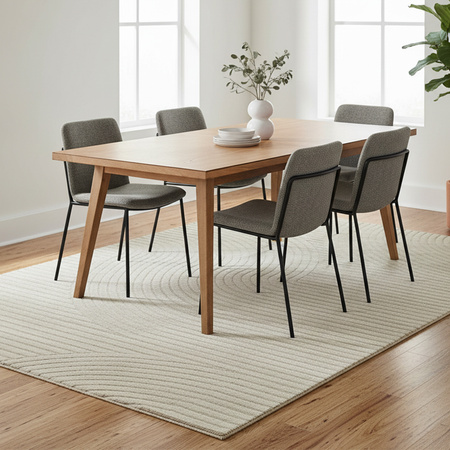 Dywan 160x230 do salonu pętelkowy duży japandi nowoczesny ciężki gruby POLO - Path Grey (Szary)