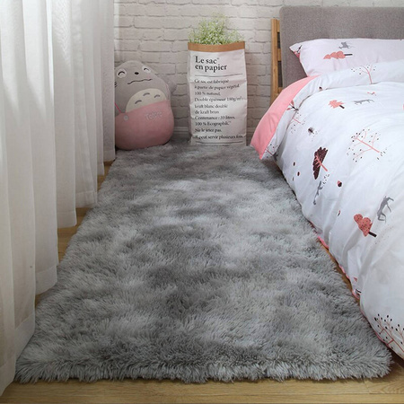 Miękki dywan Ombre Shaggy Strado 120x160 cm jasnoszary nowoczesny do salonu i sypialni