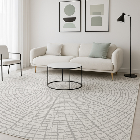 Dywan 120x170 do salonu pętelkowy duży japandi nowoczesny ciężki gruby POLO, szary