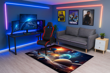 Dywan gamingowy 3D Kosmos 120x170 cm - nowoczesny wzór 3D do pokoju gracza