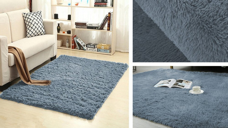 Dywan Shaggy Strado SilverFur 160x220 cm jasnoszary – miękki pluszowy dywan do salonu i pokoju młodzieżowego