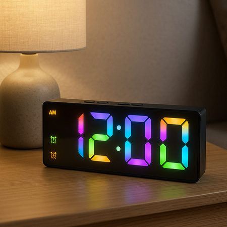 Zegar budzik cyfrowy LED RGB - DAC8 - Black