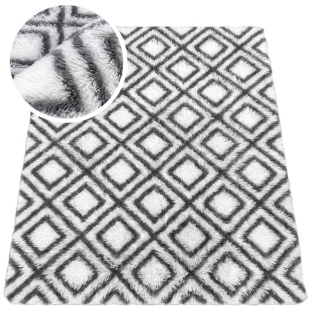 Dywan do salonu shaggy DECOR antypoślizgowy miękki puszysty modny 100x150 White Cube