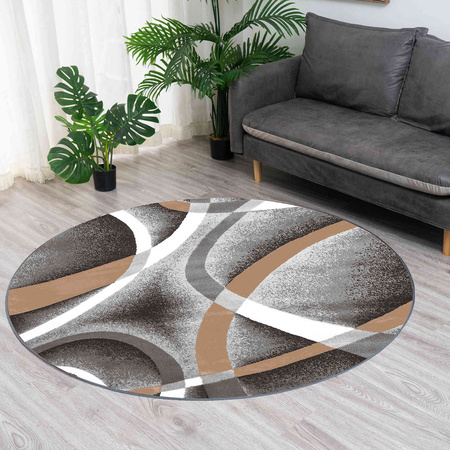 Dywan okrągły NOVO Strado nowoczesny deliktany wzór do salonu Melodia 160x160 cm