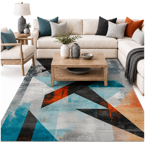 Dywan Novo 140x200 cm - Nowoczesne Trójkąty - miękki do salonu i sypialni
