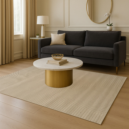 Dywan 140x200 do salonu pętelkowy duży japandi nowoczesny ciężki gruby POLO, beżowy