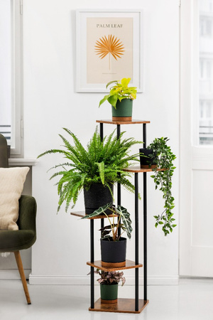 Kwietnik metalowy na kwiaty stojący wysoki 5 poziomów duży 106cm XL PALACE, czarny