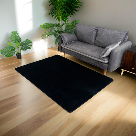 Dywan STRADO Rabbit 3D pluszowy miękki jak królik 80x150 Black