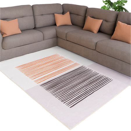 NOVO Strado modern carpet for living room delicate beige velvet pattern Sand Lines 160x200 cm