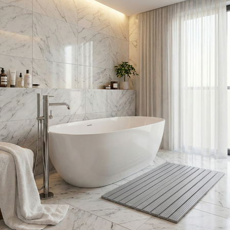 Mata łazienkowa antypoślizgowa do łazienki do wanny pod prysznic 43x61cm (Szara)