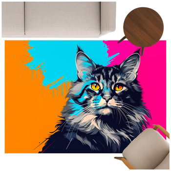 Dywan gamingowy 3D Main Coon 100x150 cm - nowoczesny wzór 3D do pokoju gracza