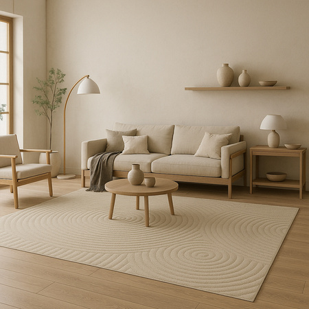 Dywan 120x170 do salonu pętelkowy duży japandi nowoczesny ciężki gruby POLO, beżowy