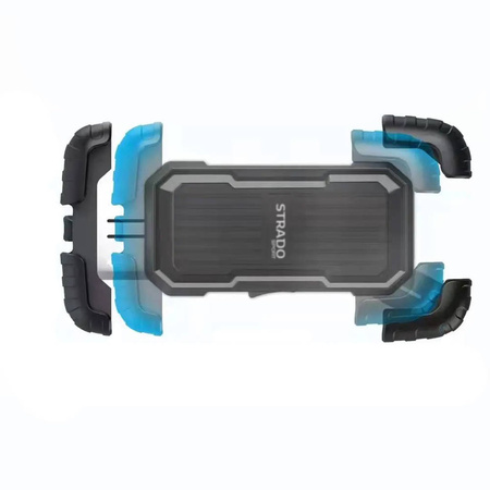 Solidny uchwyt rowerowy na telefon zaciskany na 4 strony do 170mm, czarny